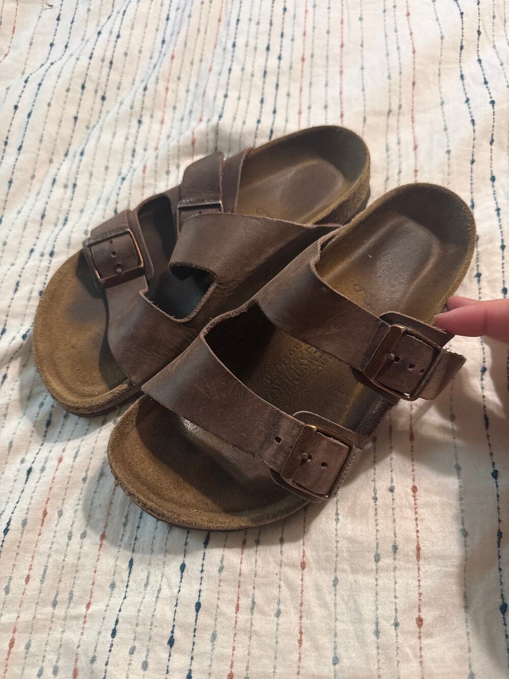 Birkenstock Arizona Leather Classic Sandals Size 36 Soft Footbed Brown